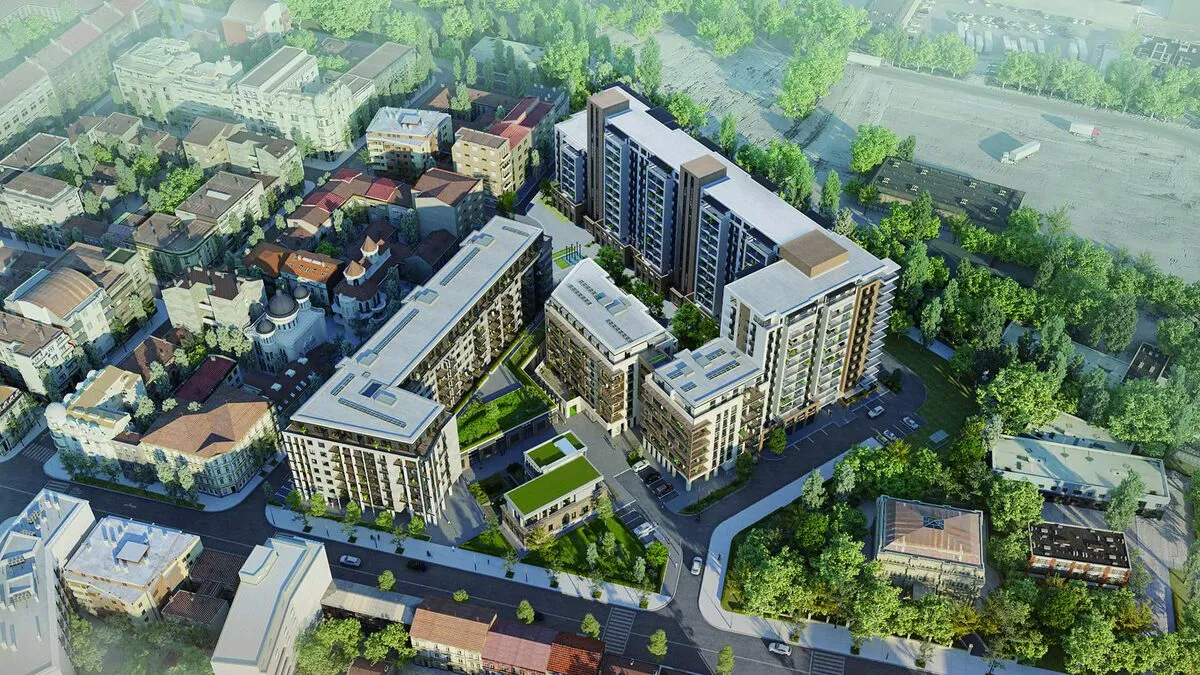 Toàn cảnh khu đô thị Novi Dorćol nhìn từ trên cao